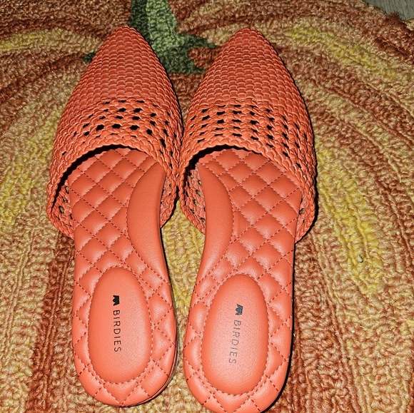 BIRDIES The Swan Super Cute Tangerine Mules 9.5 NICE - Picture 3 of 4